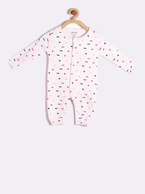 

GKIDZ Kids Pink Printed Rompers