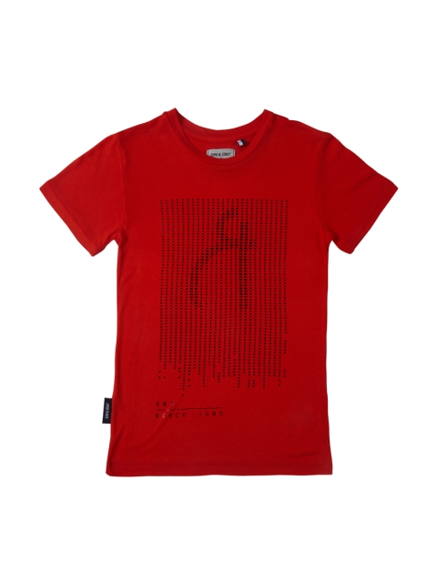 

Gini and Jony Boys Red Printed Round Neck T-shirt