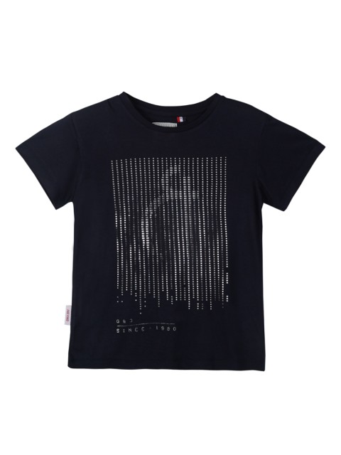 

Gini and Jony Boys Blue Printed Round Neck T-shirt