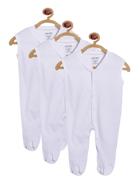 

GKIDZ Unisex Pack Of 3 White Sleepsuits