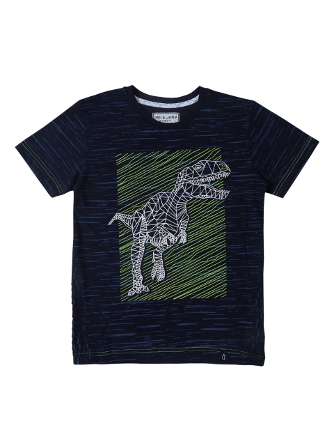 

Gini and Jony Boys Blue Solid Round Neck T-shirt