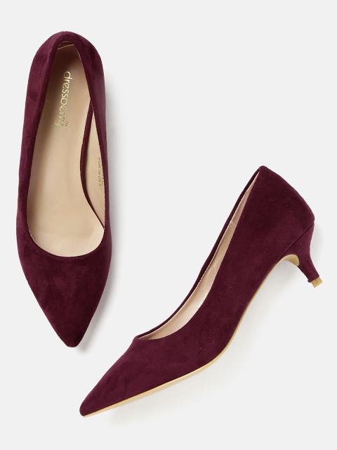 

DressBerry Women Burgundy Solid Pumps