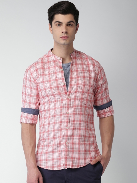 

Harvard Men Red & White Regular Fit Checked Casual Shirt