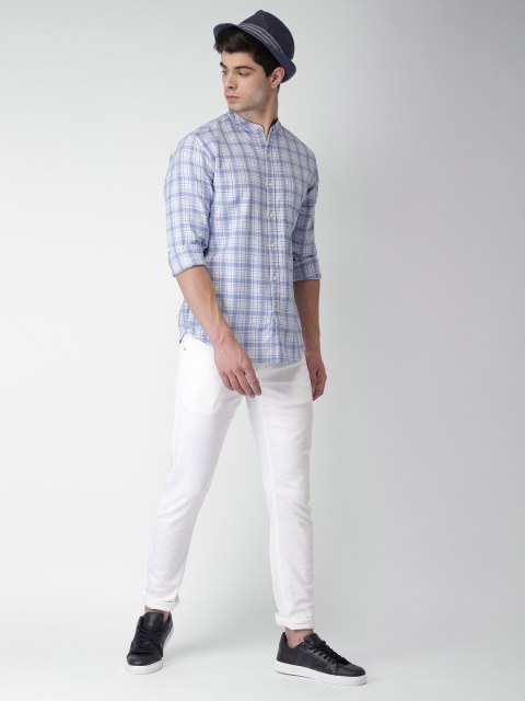 

Harvard Men Blue & White Regular Fit Checked Casual Shirt