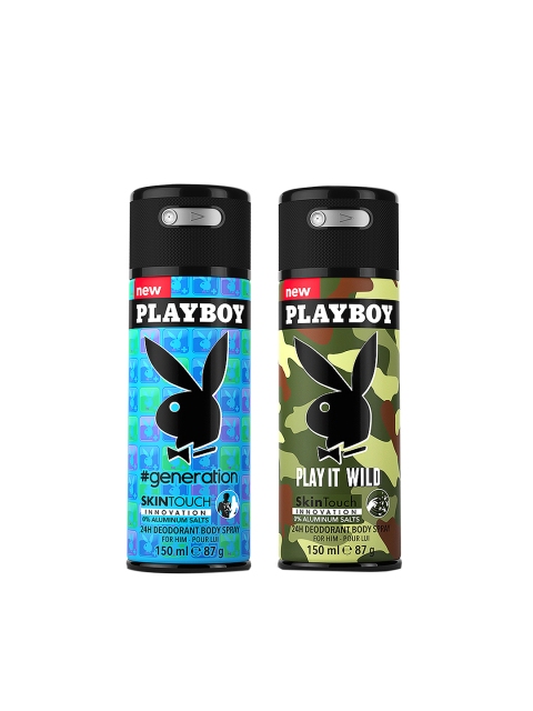 

Playboy Men Generation + Wild Deodorants 300 ml, Blue