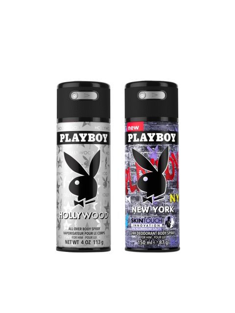

Playboy Men Hollywood + New York Deodorants 300 ml, Black