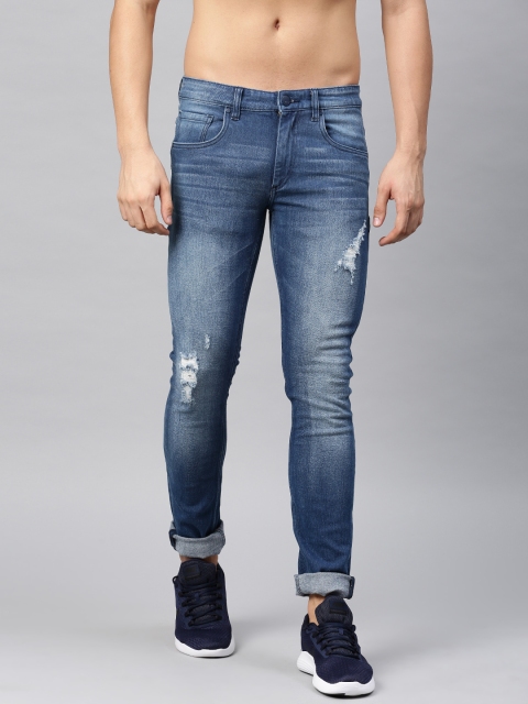 

HRX by Hrithik Roshan Men Blue Skinny Fit Mid-Rise Mildly Distressed Stretchable Jeans