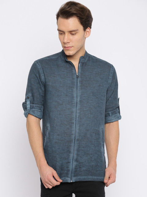 

Jack & Jones Men Navy Blue Regular Fit Faded Casual Shirt