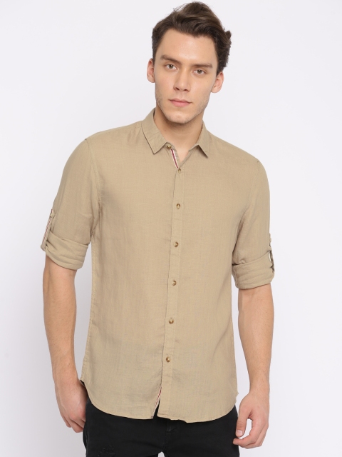 

Jack & Jones Men Beige Slim Fit Solid Casual Shirt