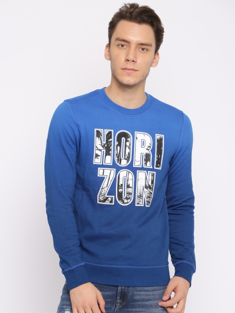 

Jack & Jones Men Blue Printed Sweatshirt