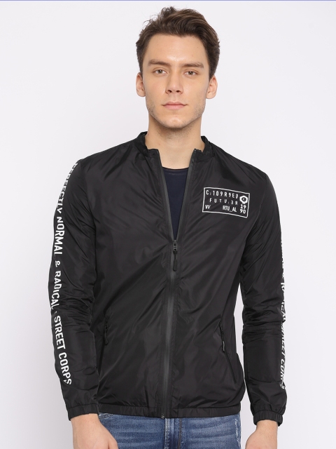 

Jack & Jones Men Black Solid Sporty Jacket