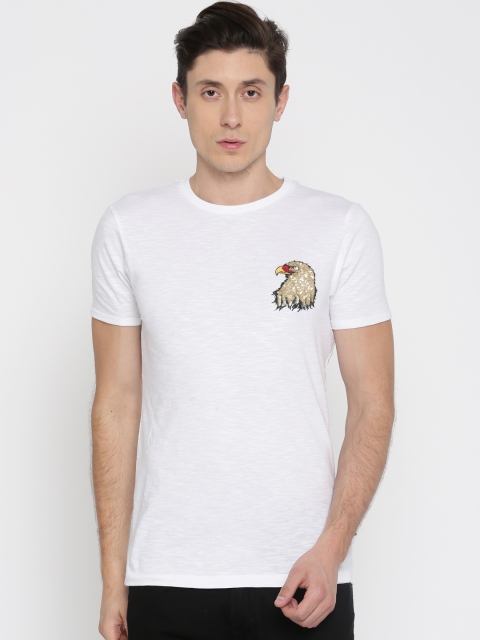 

Jack & Jones Men White Solid Round Neck T-shirt