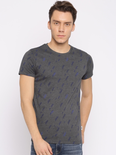 

Jack & Jones Men Grey Printed Round Neck T-shirt