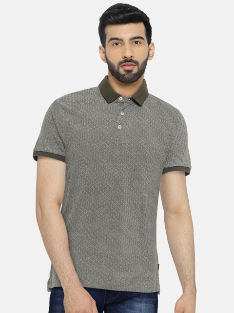 

Jack & Jones Men Green Printed Polo Collar T-shirt