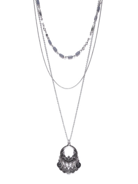 

Accessorize Silver-Toned Metal Layered Necklace