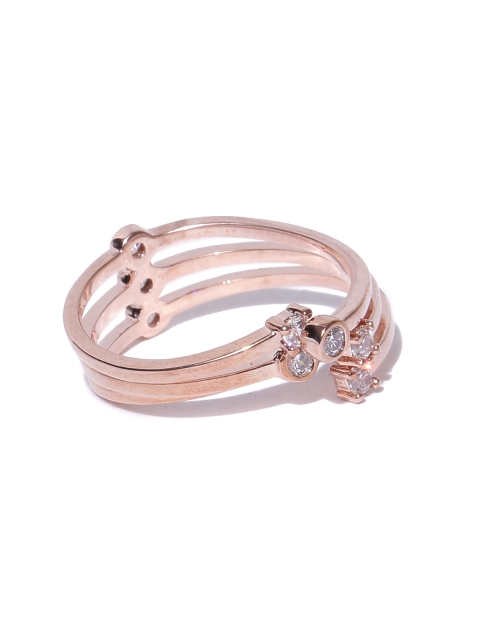 

Accessorize Rose Gold-Plated CZ Stone-Studded Ring