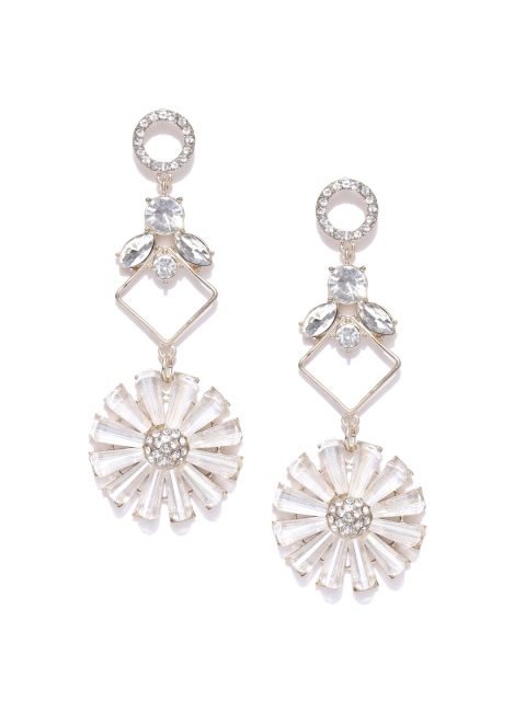 

Accessorize Gold-Toned & Off-White Floral Drop Earrings