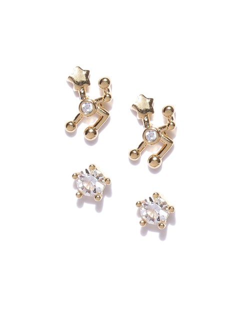 

Accessorize Set of 2 Gold-Plated Stone-Studded Studs