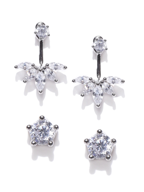 

Accessorize Set of 2 Platinum Plated Classic Stud Earrings, Silver