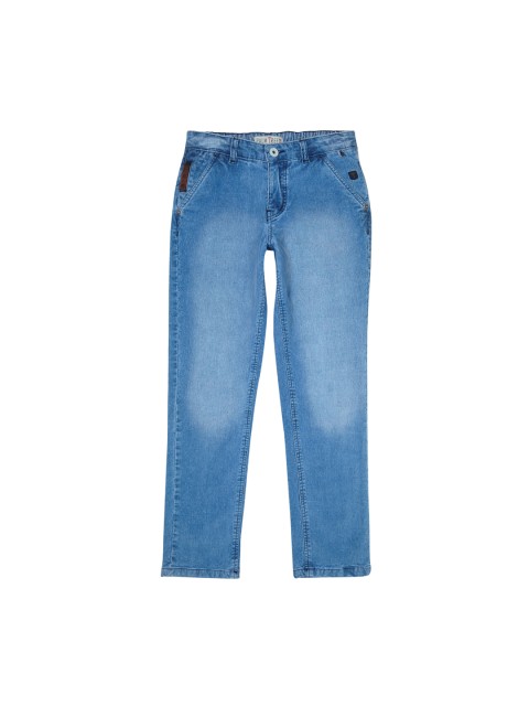

Palm Tree Boys Blue Regular Fit Solid Casual Trousers