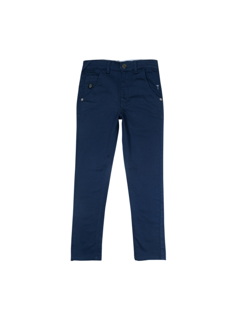 

Palm Tree Boys Blue Regular Fit Solid Chinos