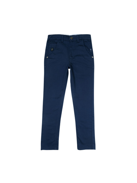 

Palm Tree Boys Blue Regular Fit Solid Chinos