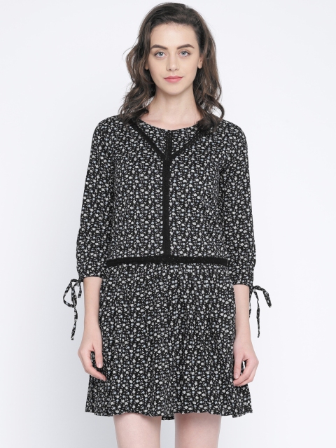 

Lee Cooper Women Black Printed A-Line Dress