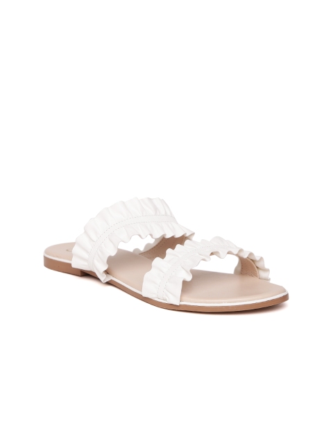 

Carlton London Women White Ruffle Flats