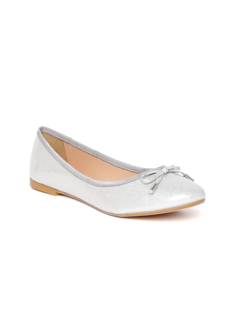 

Carlton London Women Silver-Toned Glossy Ballerinas