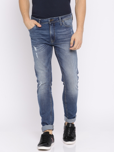 

Jack & Jones Men Blue Skinny Fit Low-Rise Low Distress Jeans