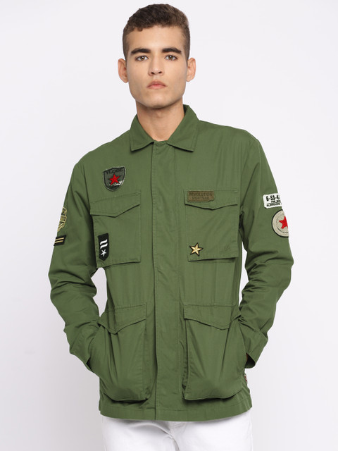 

Jack & Jones Men Olive Green JOR BRANTFORD Solid Tailored Jacket