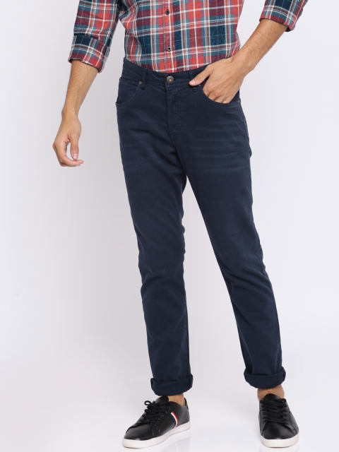 

Jack & Jones Men Navy Blue Slim Fit Solid Chinos