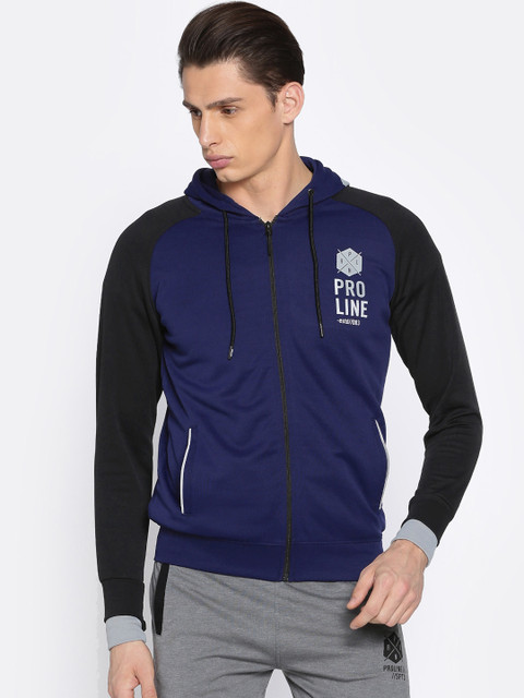 

Proline Active Men Navy Blue Solid Hooded Sweatshirt