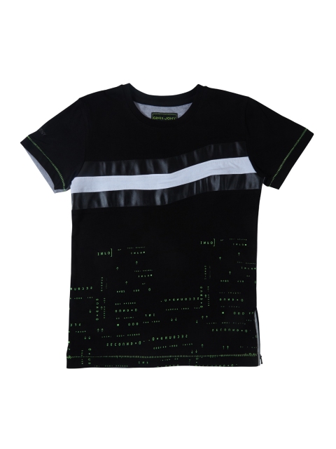 

Gini and Jony Boys Black Solid Round Neck T-shirt