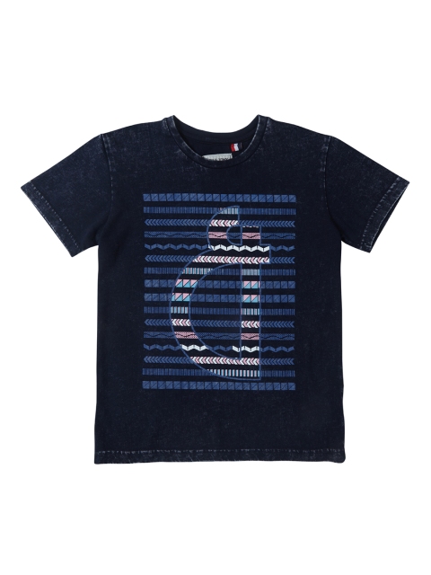 

Gini and Jony Boys Blue Solid Round Neck T-shirt