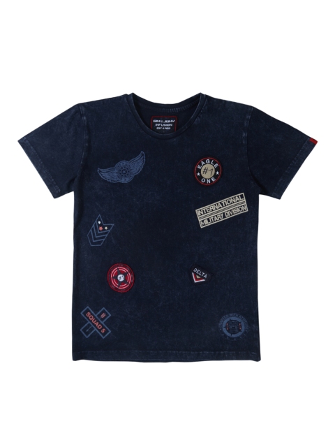 

Gini and Jony Boys Blue Solid Round Neck T-shirt