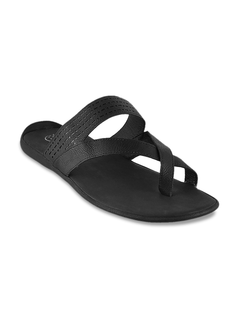 

Metro Men Black Leather Sandals