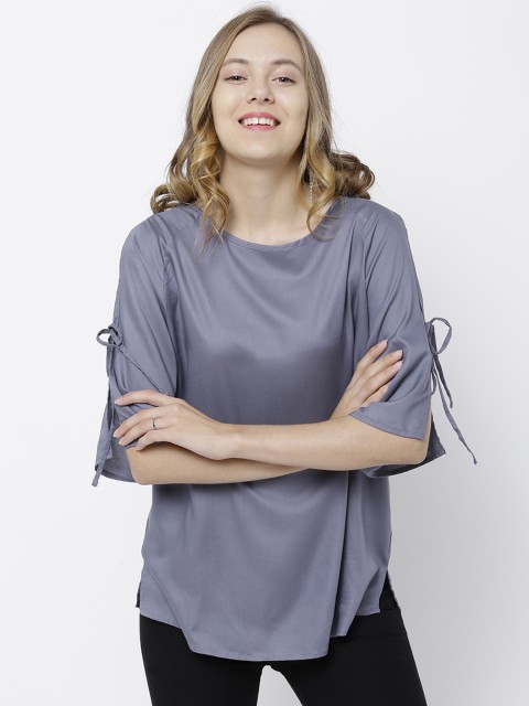 

Tokyo Talkies Women Grey Solid Top