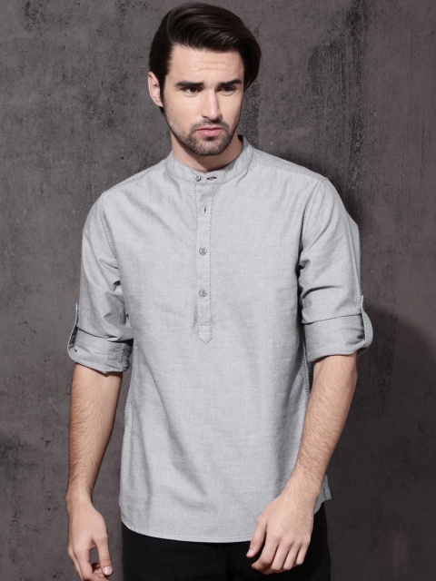 

Roadster Men Grey Regular Fit Solid Casual Shirt