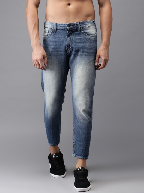 

HERE&NOW Men Blue Slim Fit Cropped Mid-Rise Clean Look Jeans