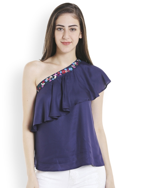 

20Dresses Women Blue Solid Top