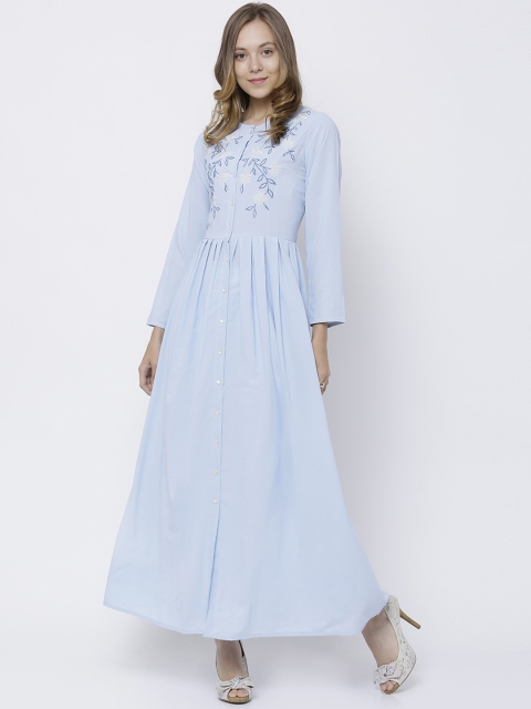 

Vishudh Women Blue Solid Straight Dress