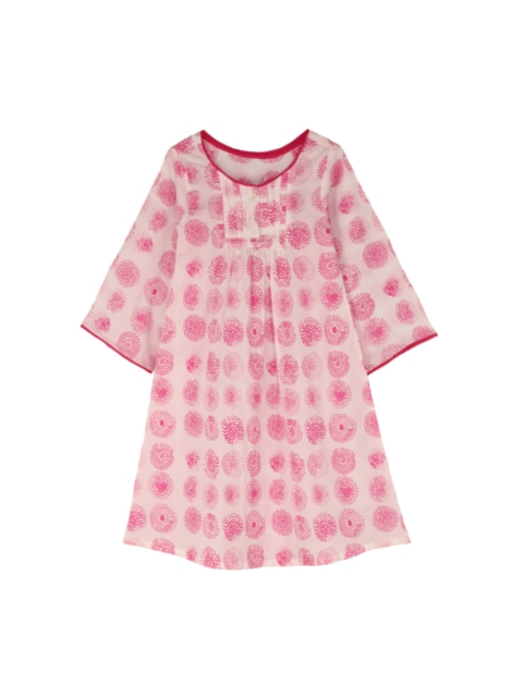 

My Little Lambs Girls Pink & White Printed Nightdress S171550112y