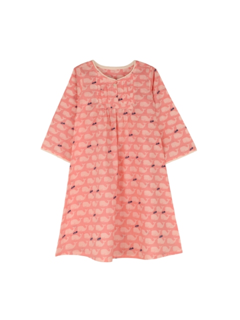 

My Little Lambs Girls Peach-Coloured Printed Nightdress S171550412y