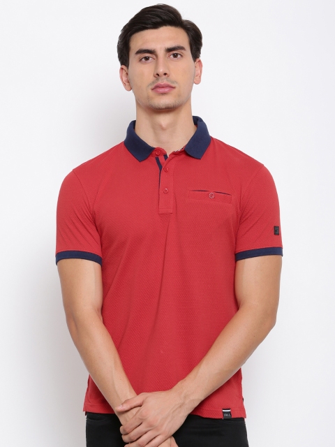 

FILA Men Red Self-Design Polo Collar T-shirt