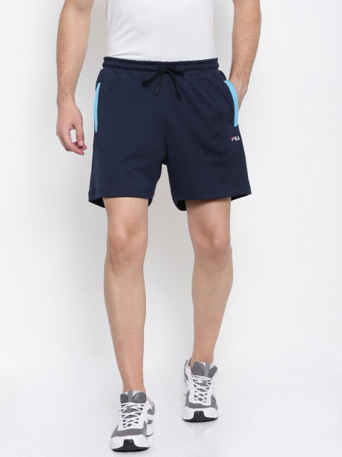 

FILA Men Blue Solid Regular Fit Sports Shorts