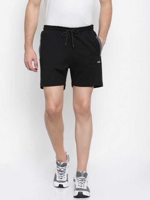 

FILA Men Green Solid Regular Fit Sports Shorts, Black