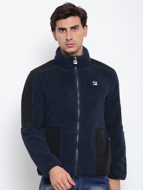 

FILA Men Navy Blue Solid Padded Jacket