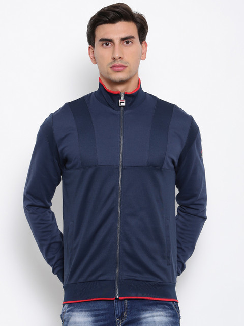 

FILA Men Navy Blue Solid Fontana Bomber