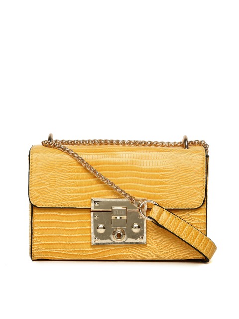

ELLE Mustard Yellow Textured Sling Bag